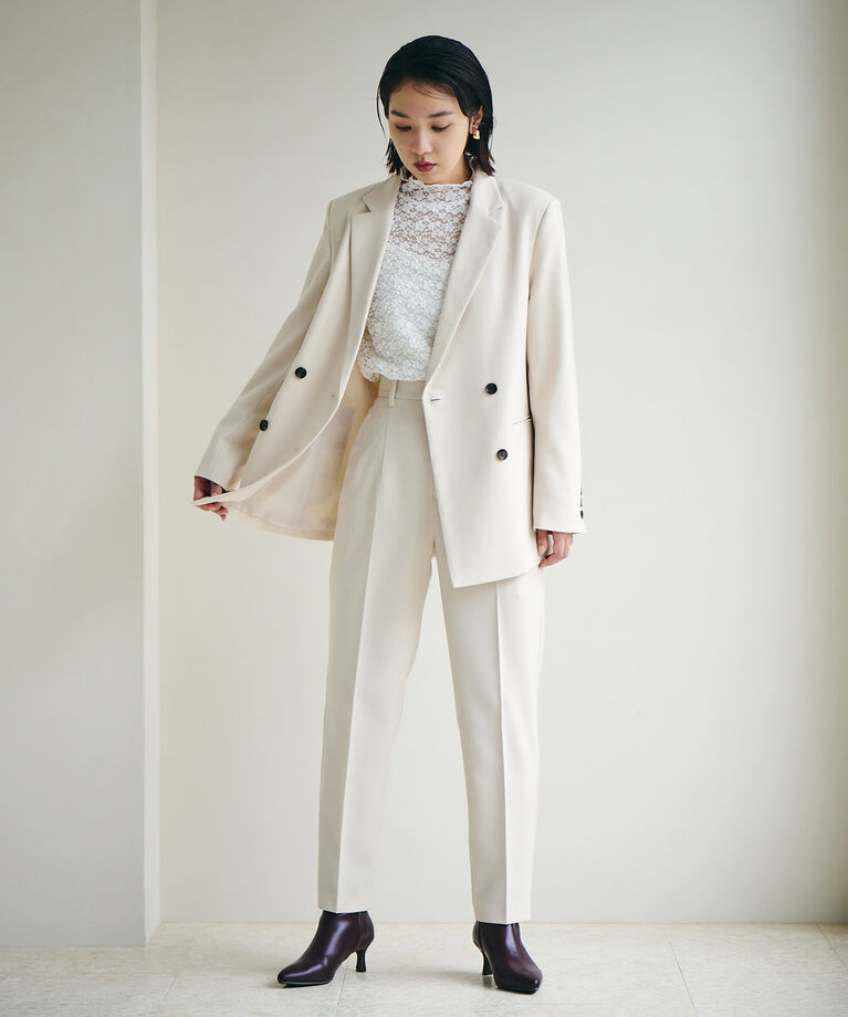 VIS「【Washable・EASY CARE】エコウールタッチテーパードパンツ【sustainable】」|スラックス|
