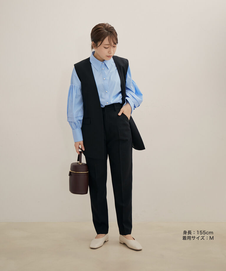 VIS「【Washable・EASY CARE】エコウールタッチテーパードパンツ【sustainable】」|スラックス|