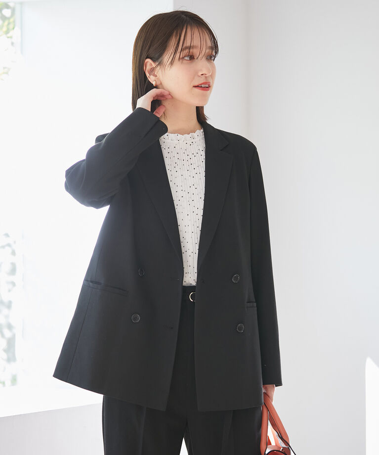 VIS「【270days美ストレッチシリーズ】ダブルテーラードジャケット【セットアップ対応】」|テーラードジャケット|