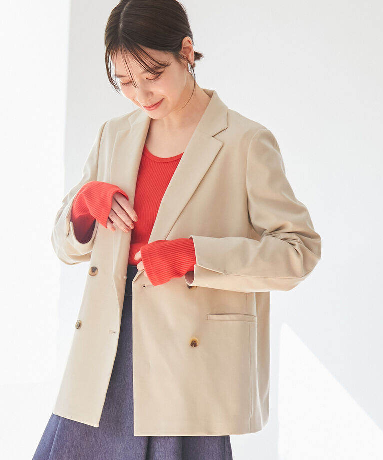 VIS「【270days美ストレッチシリーズ】ダブルテーラードジャケット【セットアップ対応】」|テーラードジャケット|