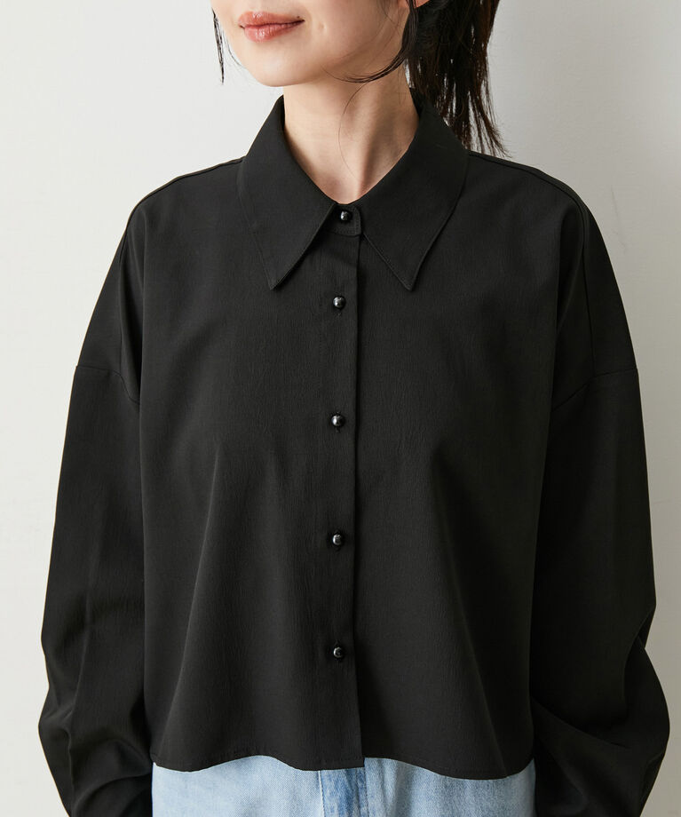 VIS「【洗える】サイドシャーリングシャツ」|シャツ・ブラウス|