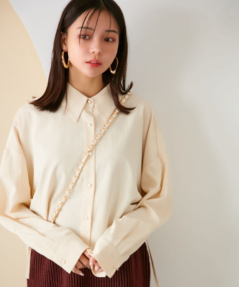 VIS「【洗える】サイドシャーリングシャツ」|シャツ・ブラウス|