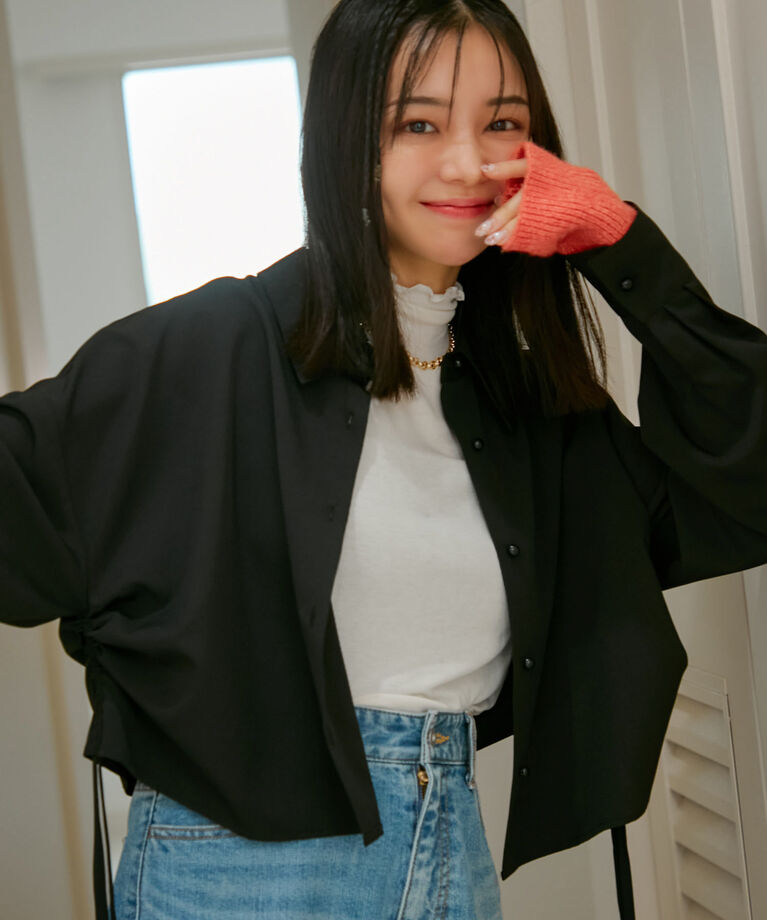 VIS「【洗える】サイドシャーリングシャツ」|シャツ・ブラウス|