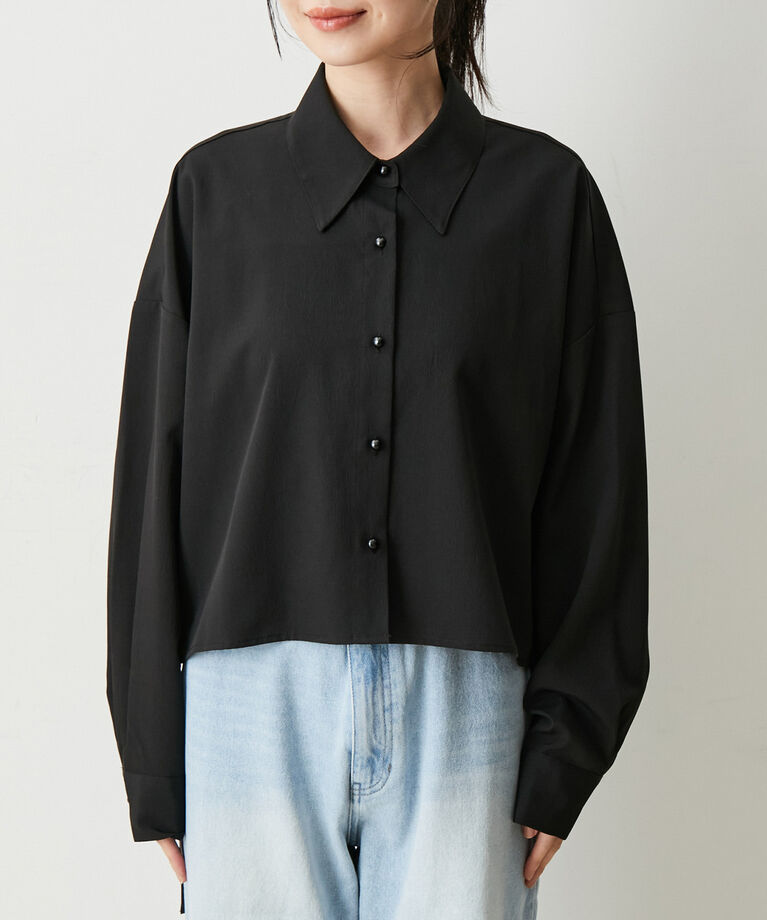 VIS「【洗える】サイドシャーリングシャツ」|シャツ・ブラウス|