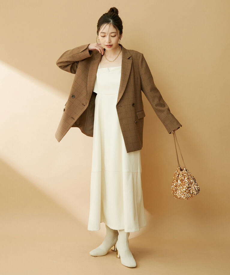 VIS「カットデザインレザーキャミワンピース」|ワンピース|