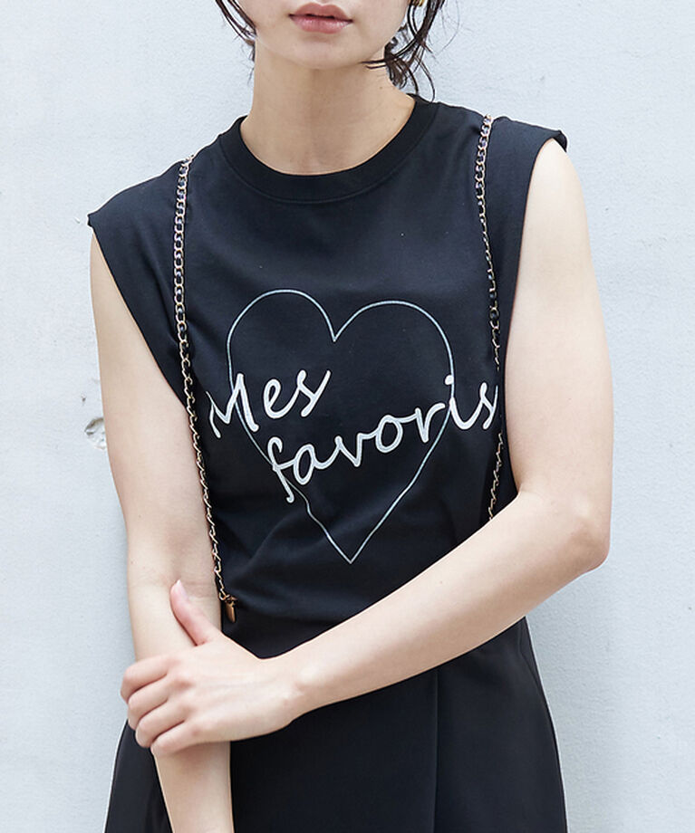 Rouge vif「ハートロゴノースリボックスTEE」|Tシャツ・カットソー|ブラック