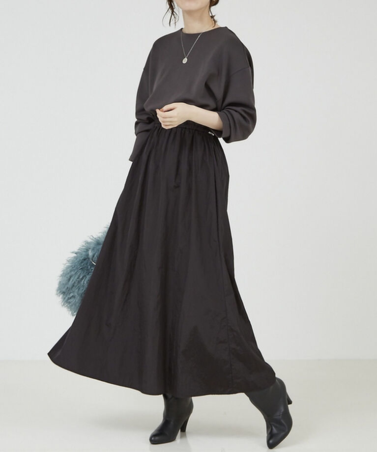 abahouse mavie「【大人のいちまんワンピ】カットコンビドロストワンピース」|ワンピース|ブラック