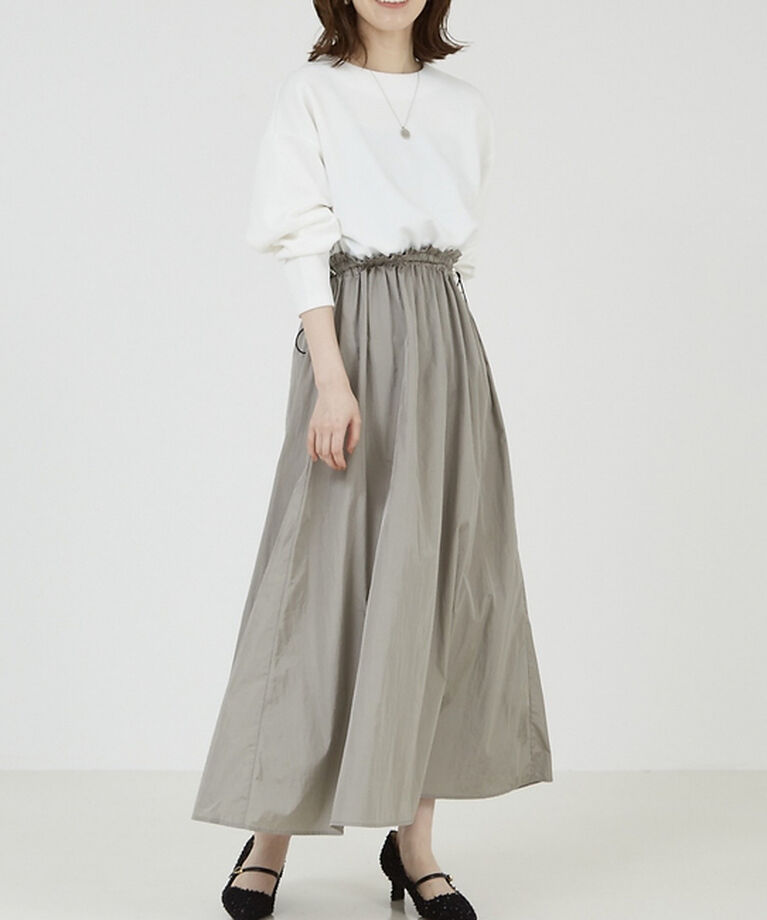 abahouse mavie「【大人のいちまんワンピ】カットコンビドロストワンピース」|ワンピース|グレージュ