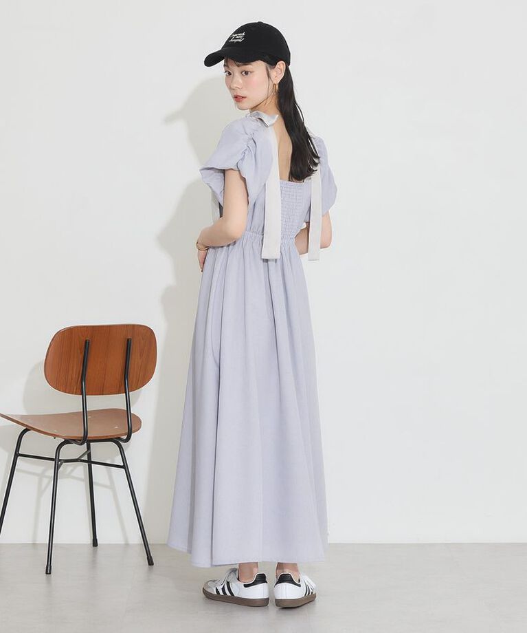 earth music&ecology「リボンショルダーオフショルワンピース」|ワンピース|