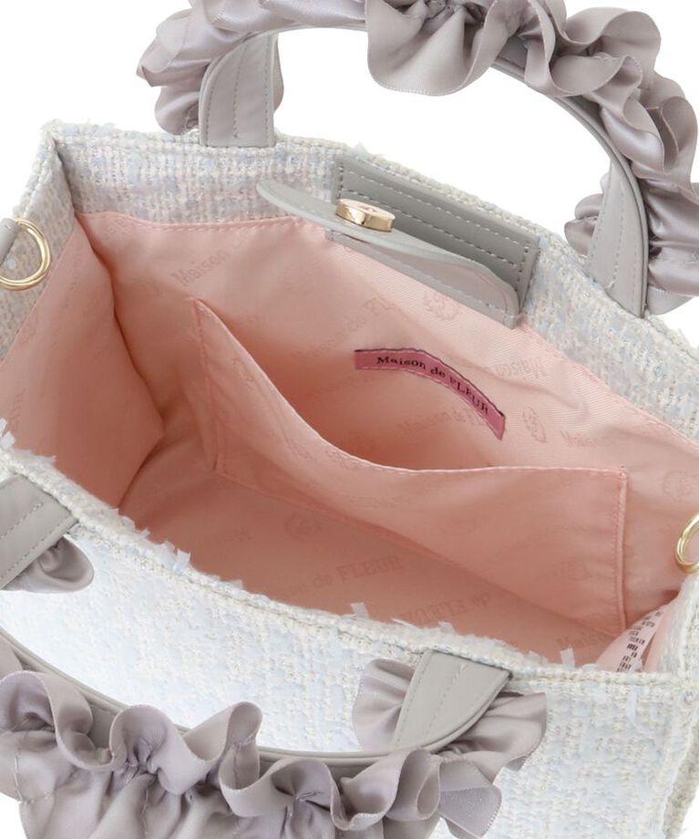Maison de FLEUR「ツイードフリルハンドルショルダーバッグ」|トートバッグ|