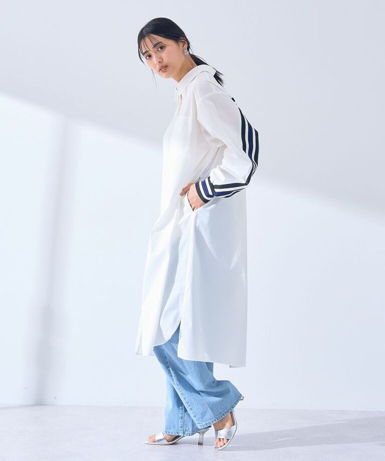 Editt by YECCA VECCA「リブMIXシャツワンピース」|ワンピース|Off White