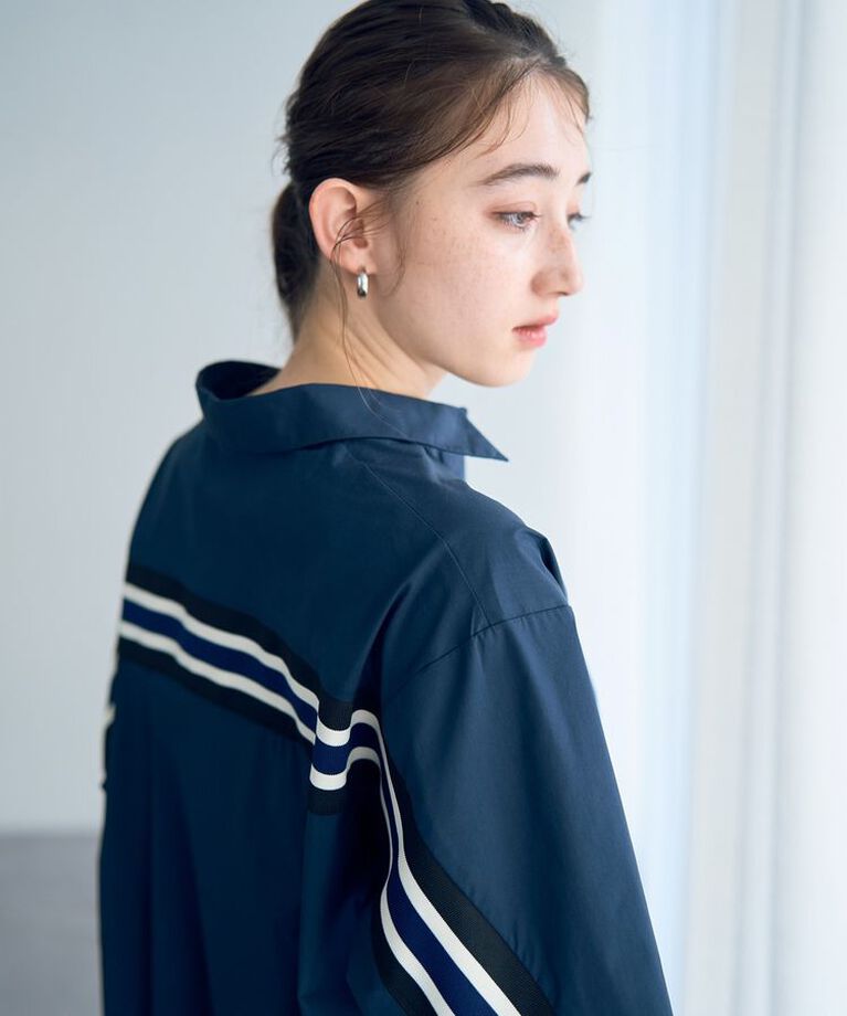 Editt by YECCA VECCA「リブMIXシャツワンピース」|ワンピース|
