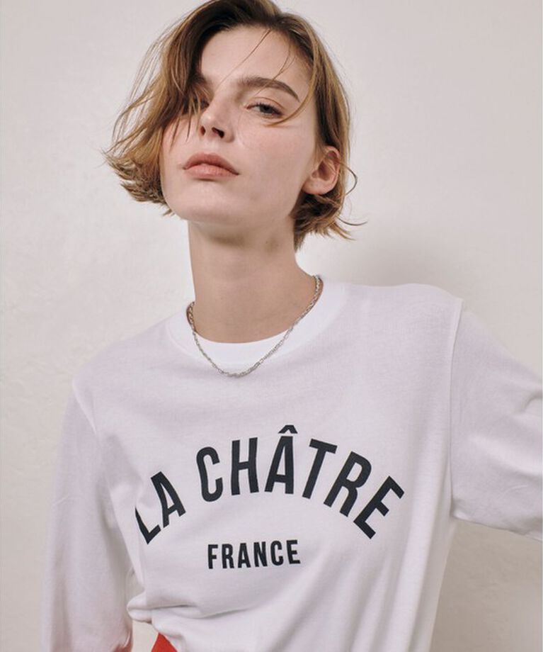 allureville「カレッジライクフォントロンTEE」|Tシャツ・カットソー|オフホワイト