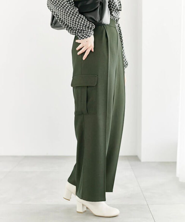Te chichi TERRASSE「ストレートカーゴスラックス」|その他|カーキ