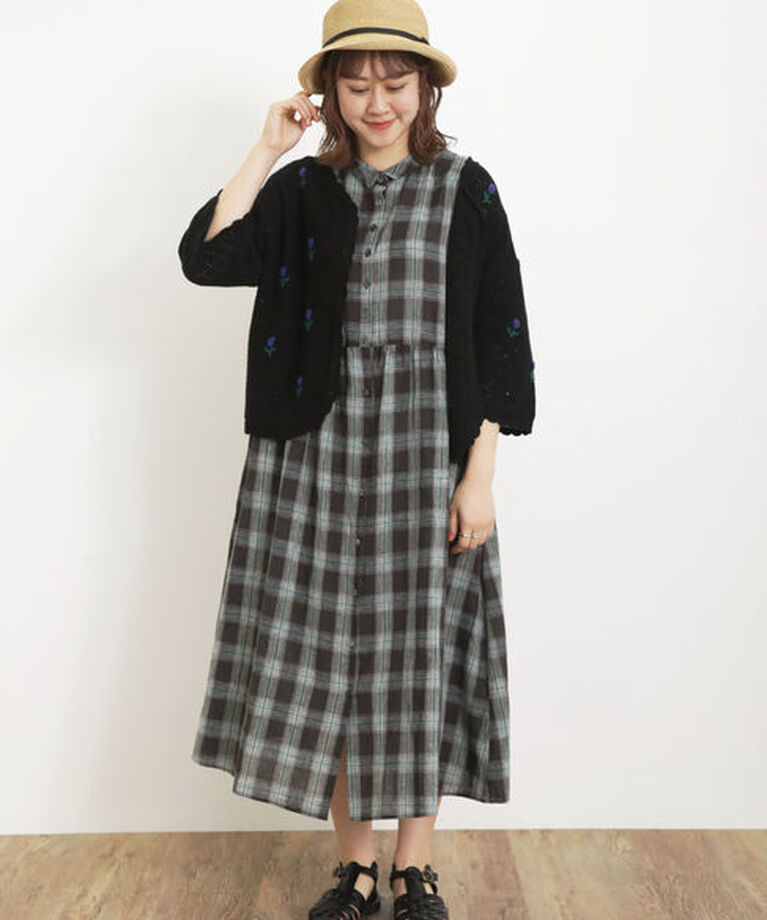 Samansa Mos2「【Sサイズ / WEB限定】【イージーケア】柄アソートリネン混シャツワンピース」|ワンピース|