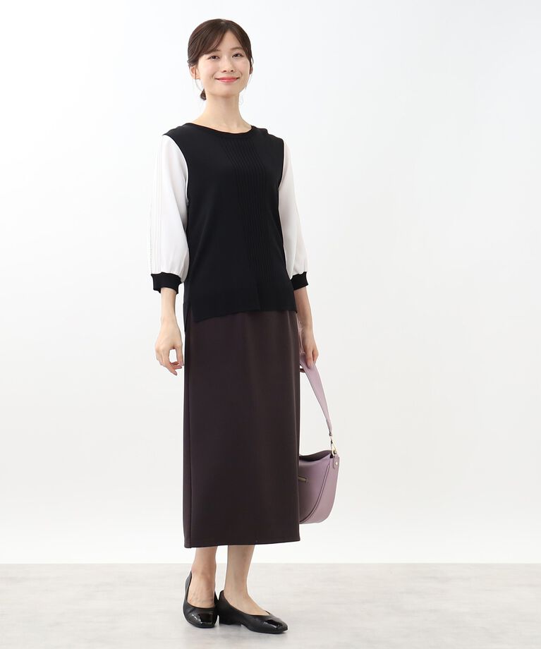 Reflect「【WEB限定カラーあり／UVカット／接触冷感／洗える／涼しく着られる】シフォンスリーブニット」|ニット・セーター|