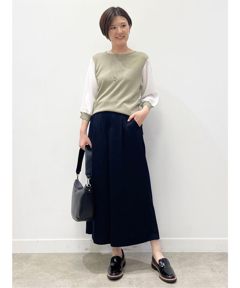 Reflect「【WEB限定カラーあり／UVカット／接触冷感／洗える／涼しく着られる】シフォンスリーブニット」|ニット・セーター|
