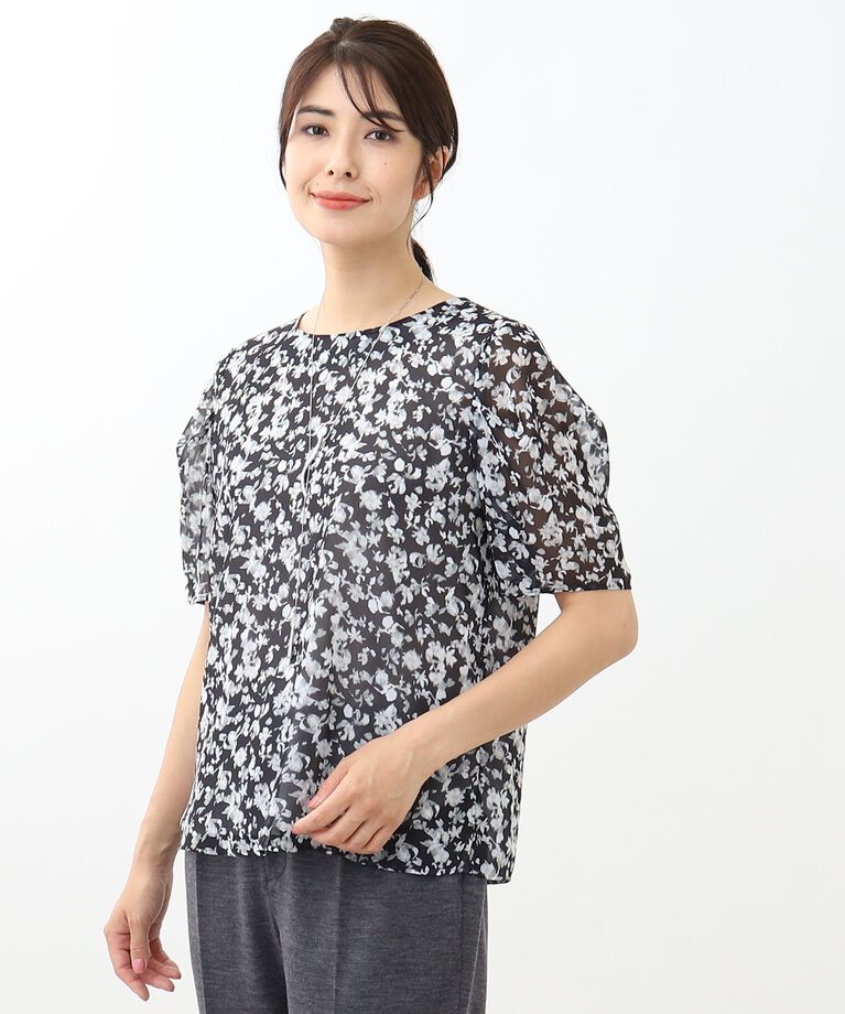 Reflect「【SALE／WEB限定カラーあり／マシンウォッシュ／セットアップ可能】フラワープリントブラウス」|シャツ・ブラウス|