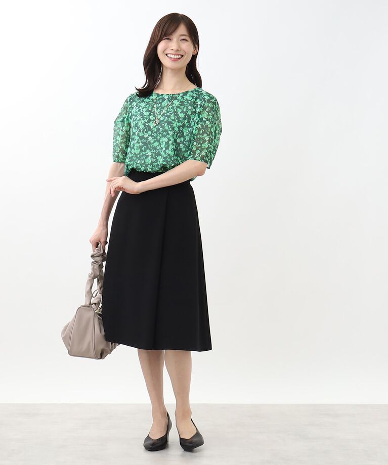 Reflect「【SALE／WEB限定カラーあり／マシンウォッシュ／セットアップ可能】フラワープリントブラウス」|シャツ・ブラウス|