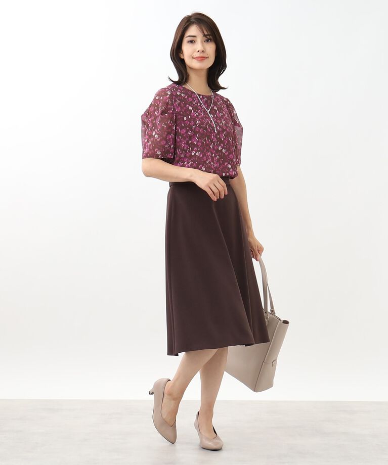 Reflect「【SALE／WEB限定カラーあり／マシンウォッシュ／セットアップ可能】フラワープリントブラウス」|シャツ・ブラウス|