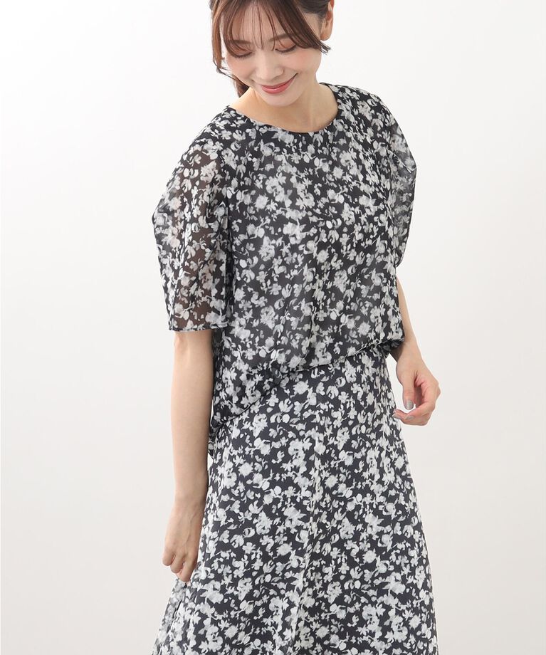 Reflect「【SALE／WEB限定カラーあり／マシンウォッシュ／セットアップ可能】フラワープリントブラウス」|シャツ・ブラウス|