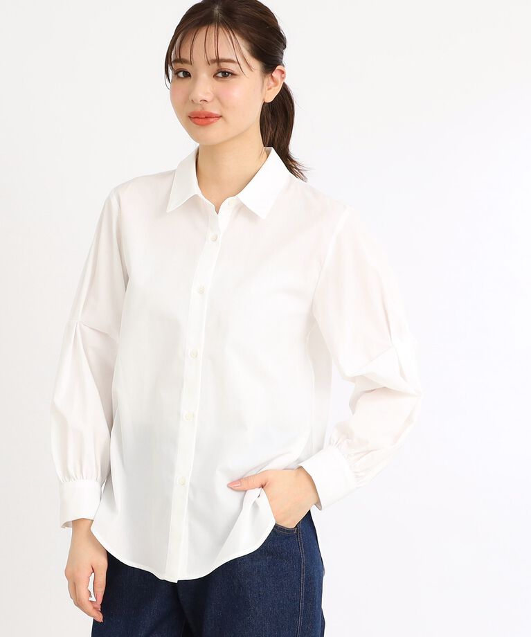 Reflect「【E‐QUALITY／手洗い可】ケーブル編みニットベスト＋シャツセット」|シャツ・ブラウス|
