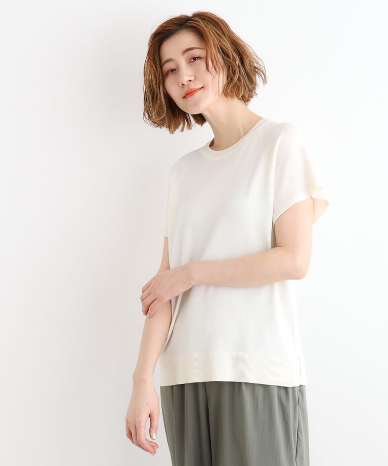 grove「【夏に嬉しい機能付き】やわらかドライタッチラグランスリーブニット」|ニット・セーター|