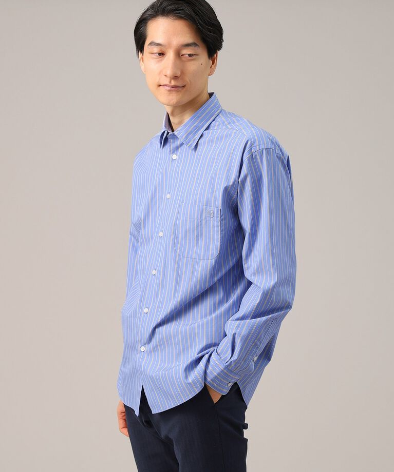 TAKEO KIKUCHI「100／2ストライプ レギュラーカラーシャツ」|シャツ・ブラウス|ﾌﾞﾙｰ(392)