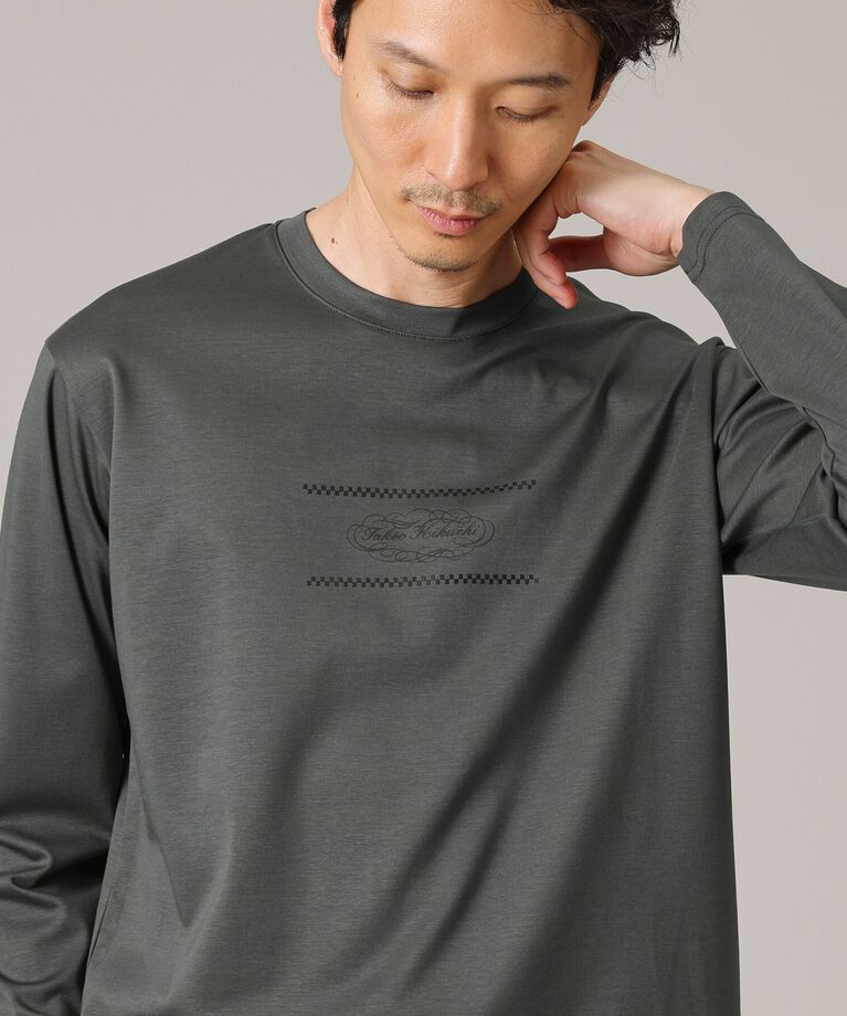 TAKEO KIKUCHI「カリグラフィーロゴ長袖ポンチTシャツ」|Tシャツ・カットソー|