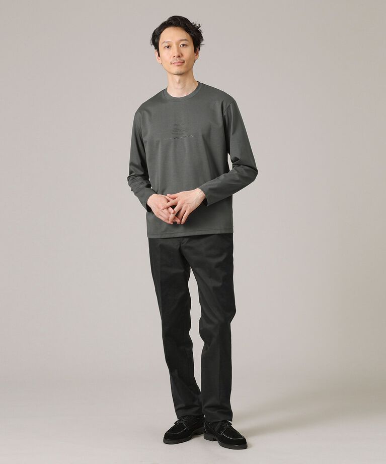 TAKEO KIKUCHI「カリグラフィーロゴ長袖ポンチTシャツ」|Tシャツ・カットソー|