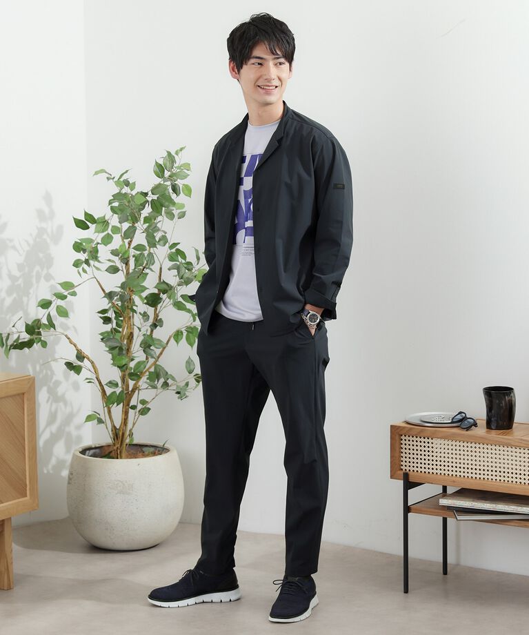 TAKEO KIKUCHI「【軽羽織】ハイストレッチ オープンバンドカラー シャツ」|シャツ・ブラウス|