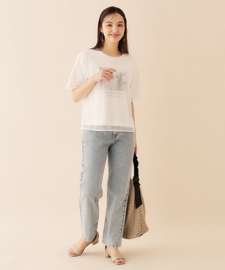 index「チュールレイヤードフォトTシャツ【洗濯機洗い可】」|Tシャツ・カットソー|