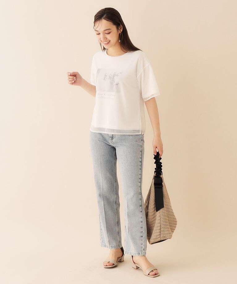 index「チュールレイヤードフォトTシャツ【洗濯機洗い可】」|Tシャツ・カットソー|