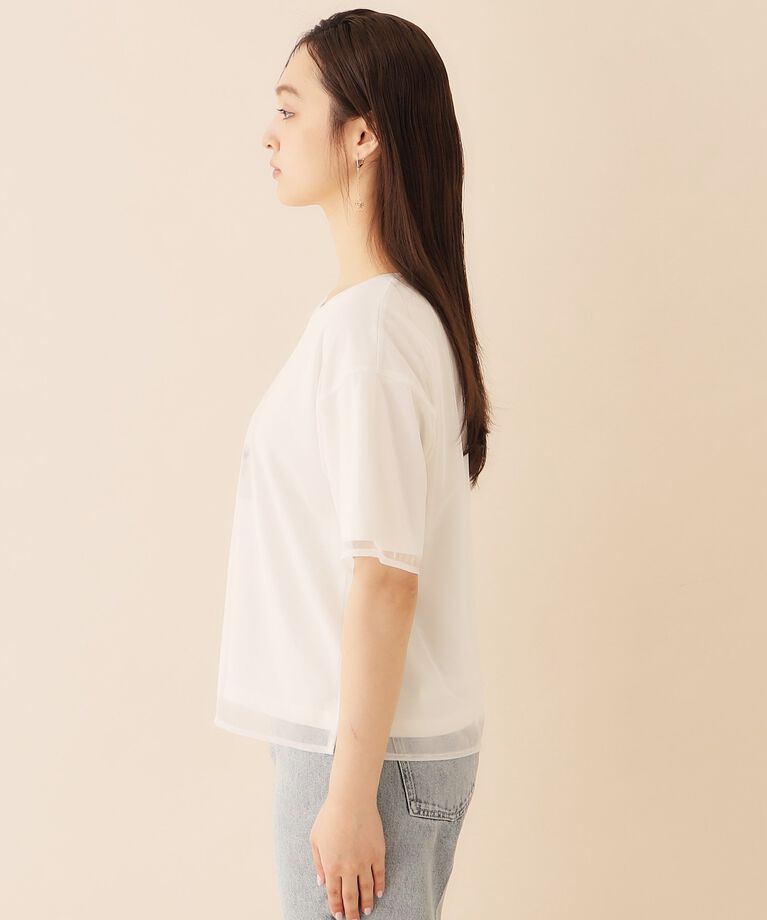 index「チュールレイヤードフォトTシャツ【洗濯機洗い可】」|Tシャツ・カットソー|