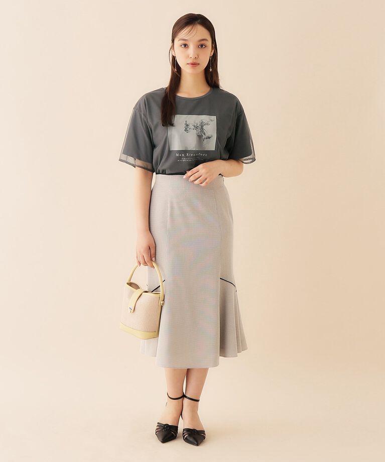 index「チュールレイヤードフォトTシャツ【洗濯機洗い可】」|Tシャツ・カットソー|