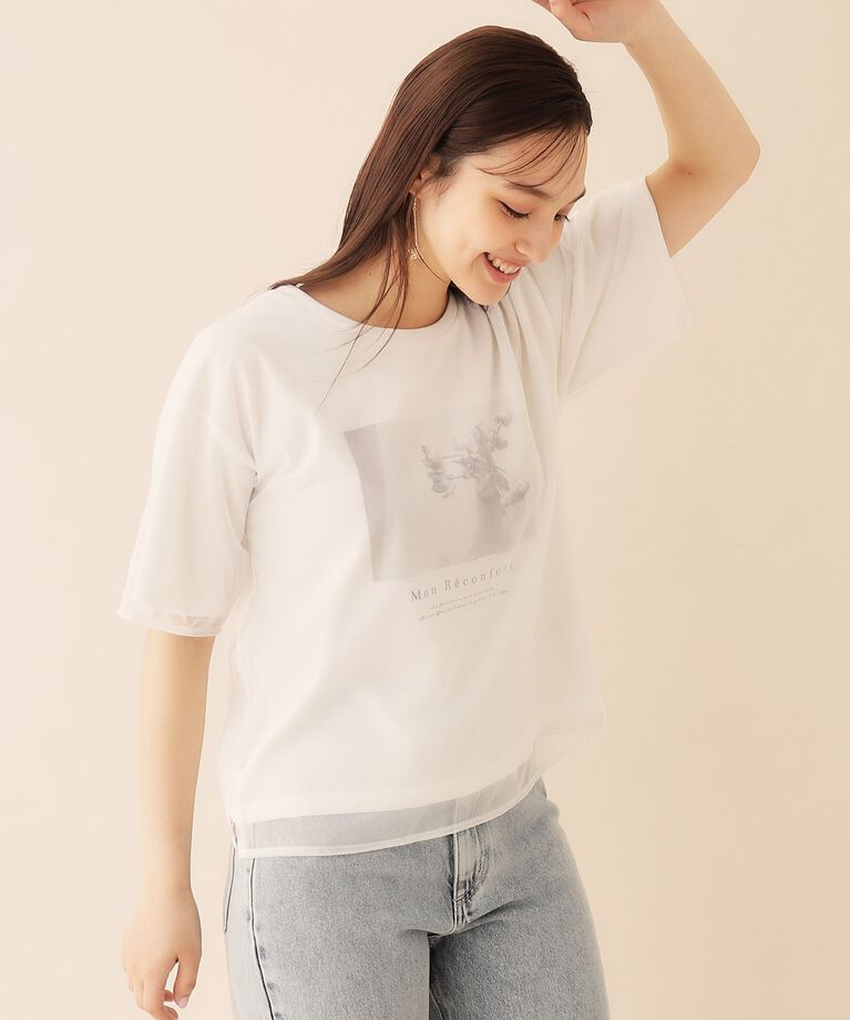 index「チュールレイヤードフォトTシャツ【洗濯機洗い可】」|Tシャツ・カットソー|
