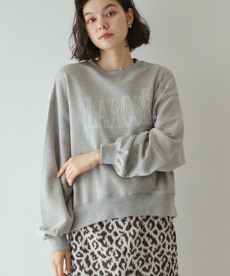 OPAQUE.CLIP「《美人百花掲載》ロゴ裏毛ショートトップス【洗濯機洗い可】」|Tシャツ・カットソー|グレー(012)