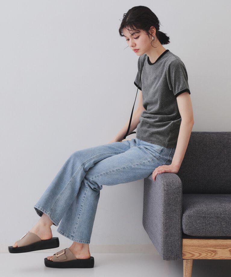 OPAQUE.CLIP「ベロアTシャツ【洗濯機洗い可】」|Tシャツ・カットソー|
