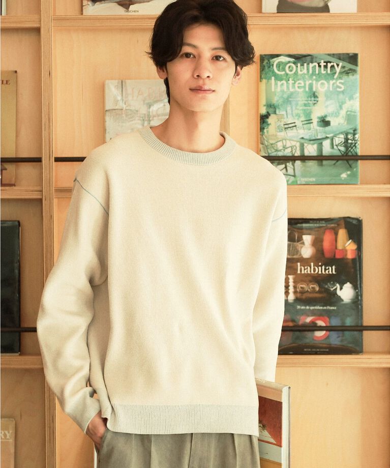 THE SHOP TK「【ハグするニット】モールニットクルーネック　親子リンク/ユニセックス」|ニット・セーター|ｵﾌﾎﾜｲﾄ(003)