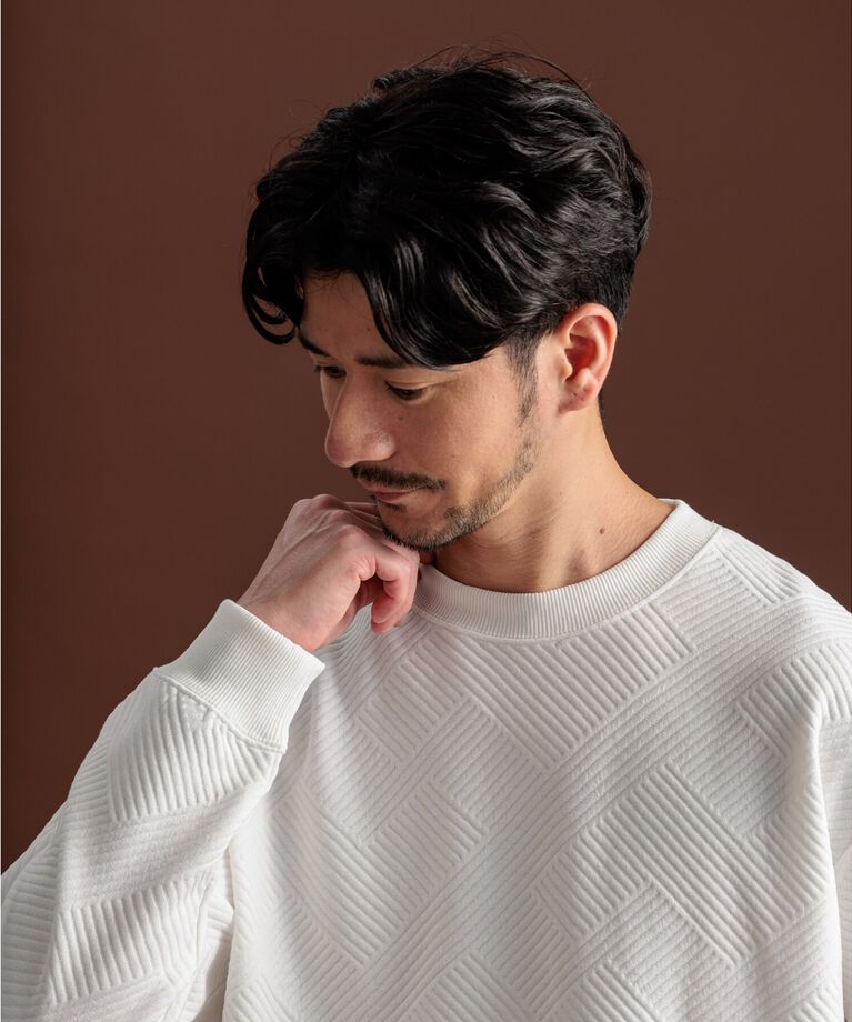 THE SHOP TK「ふくれキルティングプルオーバー」|Tシャツ・カットソー|ｵﾌﾎﾜｲﾄ(003)
