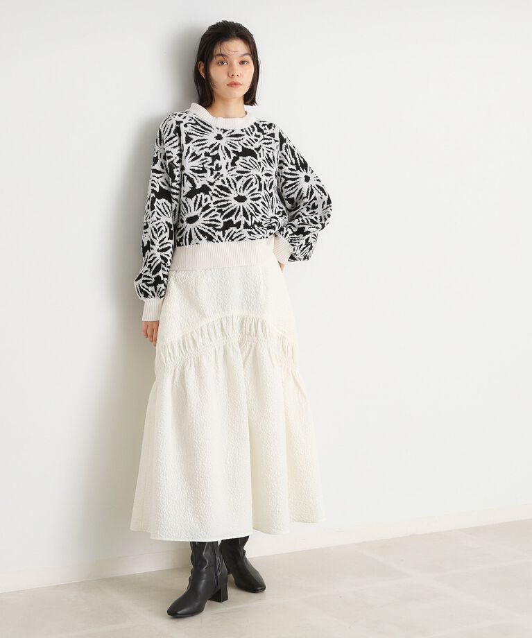 THE SHOP TK「花柄モールニットプルオーバー」|ニット・セーター|