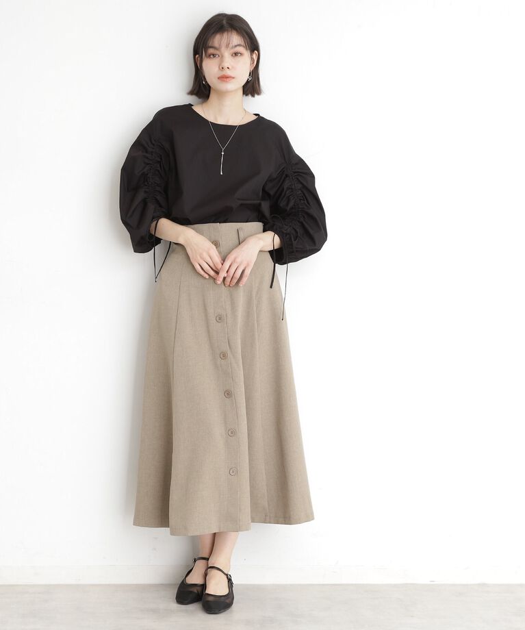 THE SHOP TK「フラップベルト付きスカート【洗える】」|スカート|