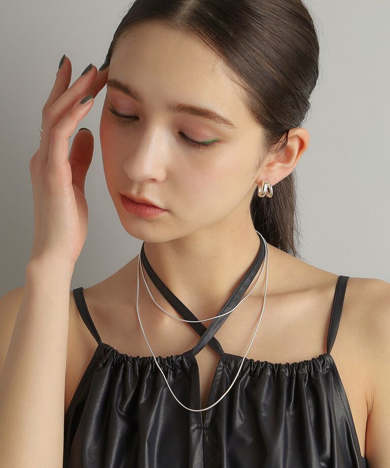 COCOSHNIK ONKITSCH「シルバー デザインチェーン スネークネックレス（90cm）」|ネックレス|