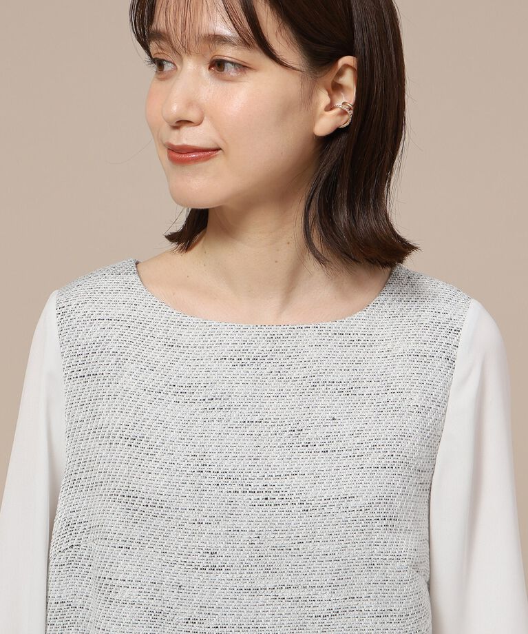 SHOO･LA･RUE「【S-3L/通勤/セレモニー】ツイードサックワンピース」|ワンピース|
