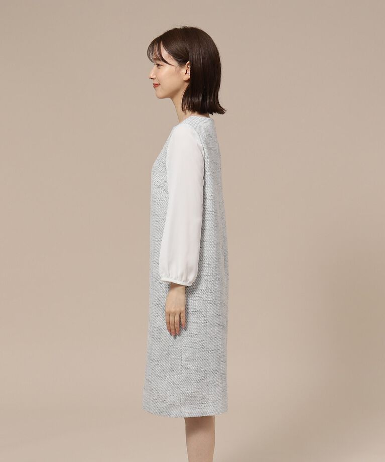 SHOO･LA･RUE「【S-3L/通勤/セレモニー】ツイードサックワンピース」|ワンピース|