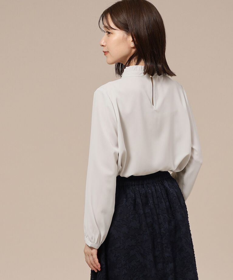 SHOO･LA･RUE「【S-3L/通勤/セレモニーにも】プチハイネック フリルブラウス【CIRCRIC】」|シャツ・ブラウス|