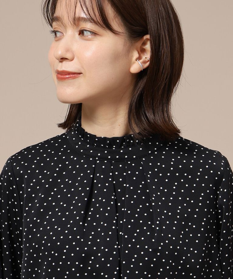 SHOO･LA･RUE「【S-3L/通勤/セレモニーにも】プチハイネック フリルブラウス【CIRCRIC】」|シャツ・ブラウス|
