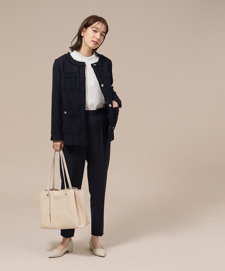 SHOO･LA･RUE「【S-3L/通勤/セレモニーにも】プチハイネック フリルブラウス【CIRCRIC】」|シャツ・ブラウス|