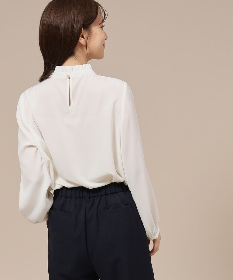 SHOO･LA･RUE「【S-3L/通勤/セレモニーにも】プチハイネック フリルブラウス【CIRCRIC】」|シャツ・ブラウス|