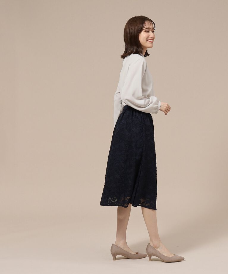 SHOO･LA･RUE「【S-3L/通勤/セレモニーにも】プチハイネック フリルブラウス【CIRCRIC】」|シャツ・ブラウス|